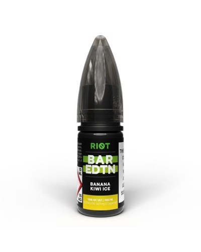 Banana Kiwi Ice Riot Bar Edtn 10ml Nic Salt 10mg +20mg