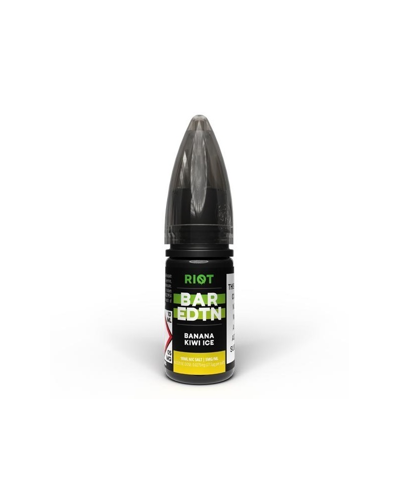 Banana Kiwi Ice Riot Bar Edtn 10ml Nic Salt 10mg +20mg